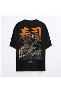 Shout Oversize Dragon Sushi Oldschool Unisex T-shirt