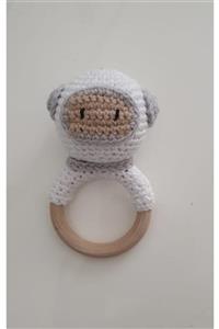 Gingerkid Amigurumi Astronot Çıngıraklı Diş Kaşıma Halkası
