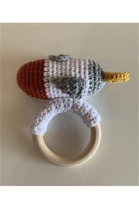 Gingerkid Amigurumi Roket Çıngıraklı Diş Kaşıma Halkası
