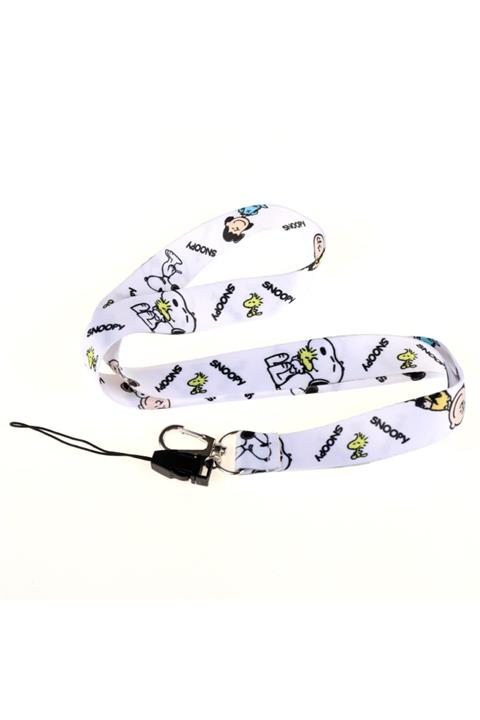 Attach Snoopy Beyaz Tasarımlı Boyun Askı Ipi