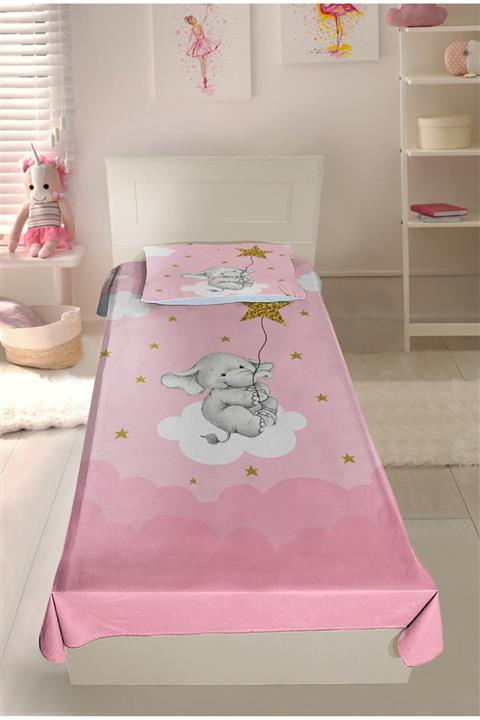 HOMESSA Sevimli Fil Hçi107 Pike&Yatak Örtüsü Yastık Kılıflı