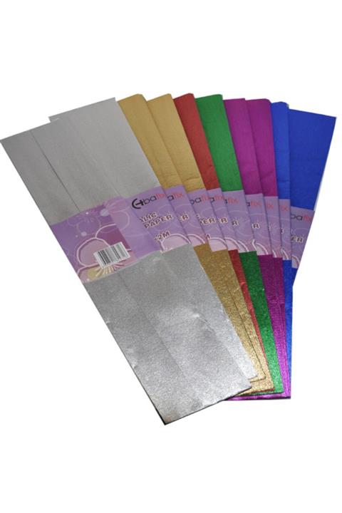 Bafix Krapon Kağıdı 50x200 Cm Metalik Renkler Karışık Desenli ( 10 Adet )