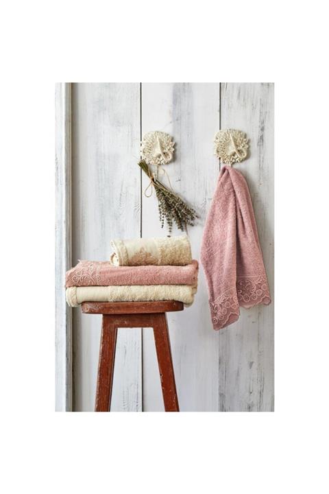 Karaca Home Valeria Royal Dantelli Rose Gold Hamam Seti
