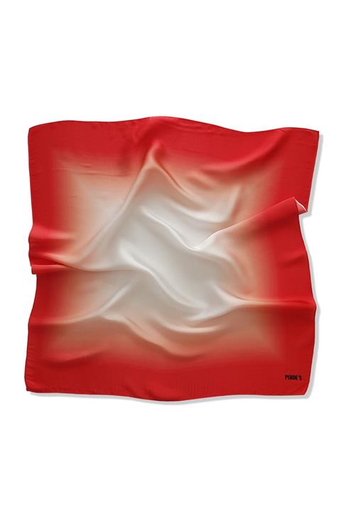 Purde's Ipek Saten Doku Kırmızı Değrade Fular