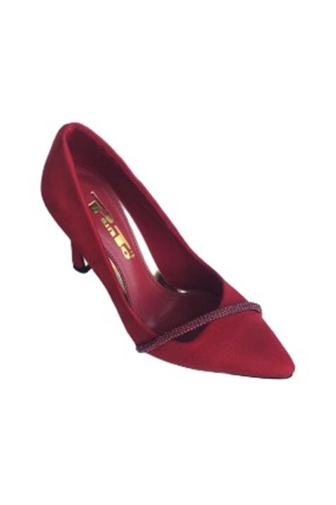 PUNTO Kırmızı Süet Bayan Abiye Ayakkabı 670320-03