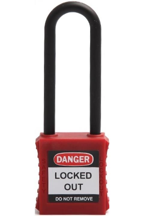 Locksan 76mm Plastik Çene Emniyet Asma Kilit - Kırmızı