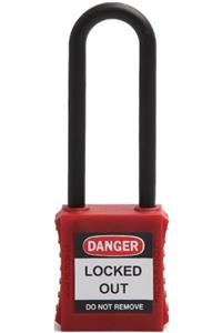 Locksan 76mm Plastik Çene Emniyet Asma Kilit - Kırmızı