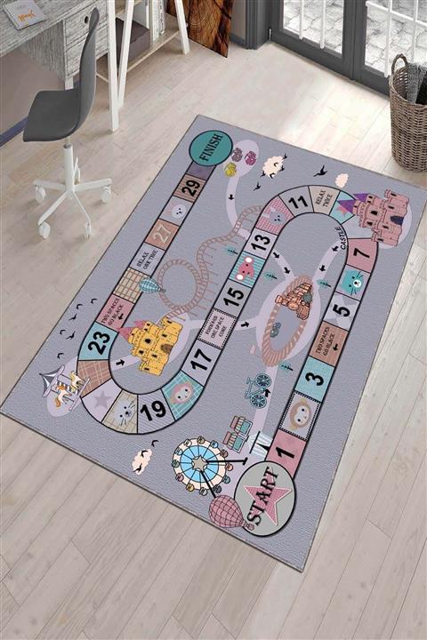 NeluxHome Kaymaz Tabanlı Makinede Yıkanabilen Puzzle Bulmaca Eğitici Çocuk Oyun Halısı Kd056