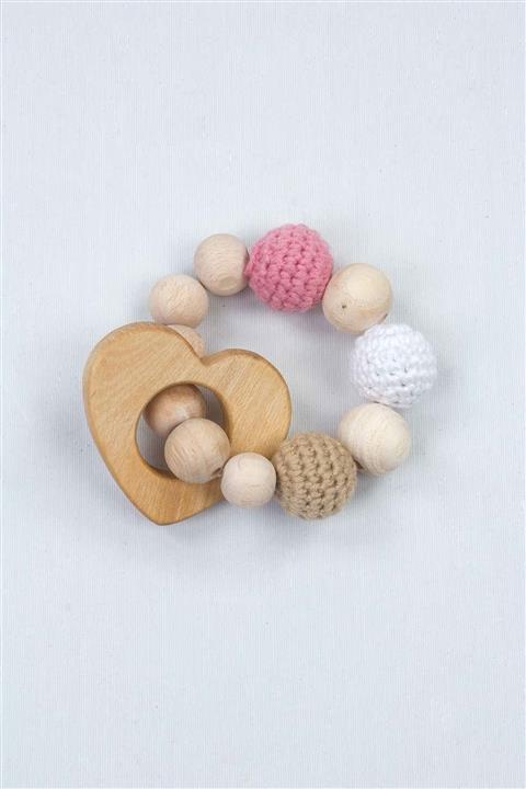 Modakids Doğal Ahşap El Örgüsü Amigurumi Bebek Diş Kaşıyıcı Oyun Halkası
