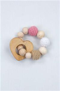 Modakids Doğal Ahşap El Örgüsü Amigurumi Bebek Diş Kaşıyıcı Oyun Halkası