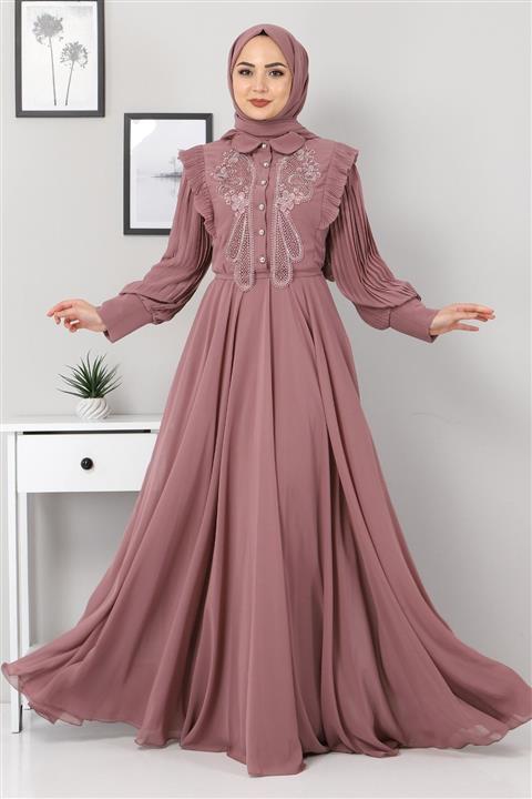 Modamihram Piliseli İncili Abiye Gül Kurusu