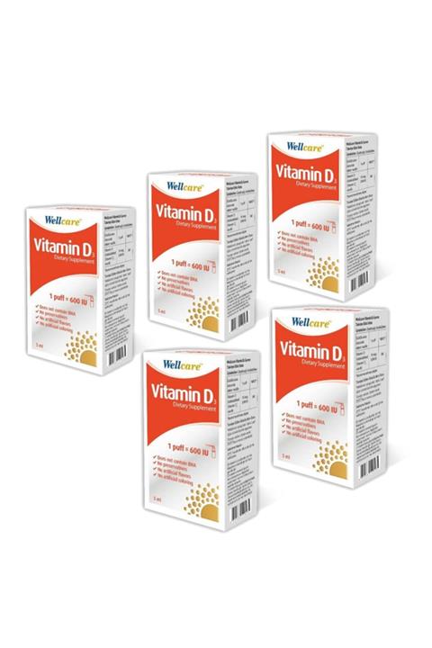 Wellcare Vitamin D3 600 Iu 5 Ml Sprey X5 Adet