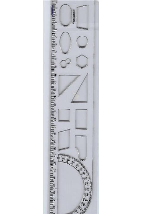 Yıldızlar Yayınları Geometrik Şablon Cetvel 30 Cm
