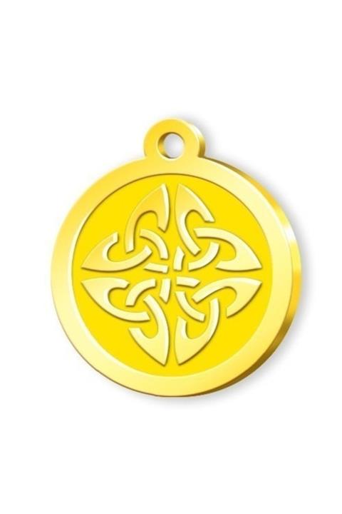 altın pati Altın Kaplama Mistik Künye - Sarı