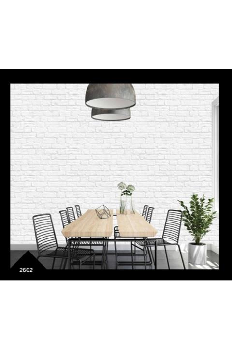 Wall212 Oskar Natural Beyaz Tuğla Desenli Duvar Kağıdı(5m2)