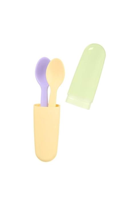Wee Çatal Kaşık Saklama Kabı Sarı Yeşil - Baby