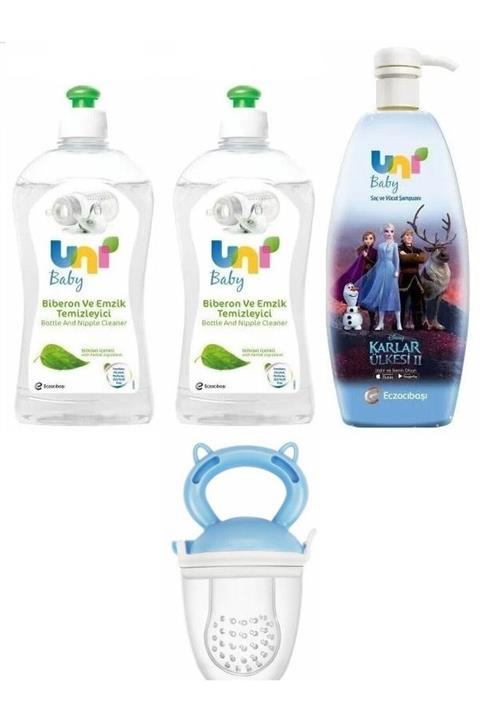 Uni Baby Karlar Ülkesi Frozen Şampuan 700 Ml+biberon Temizleyici 500 Ml*2+meyve Süzgeci Mavi