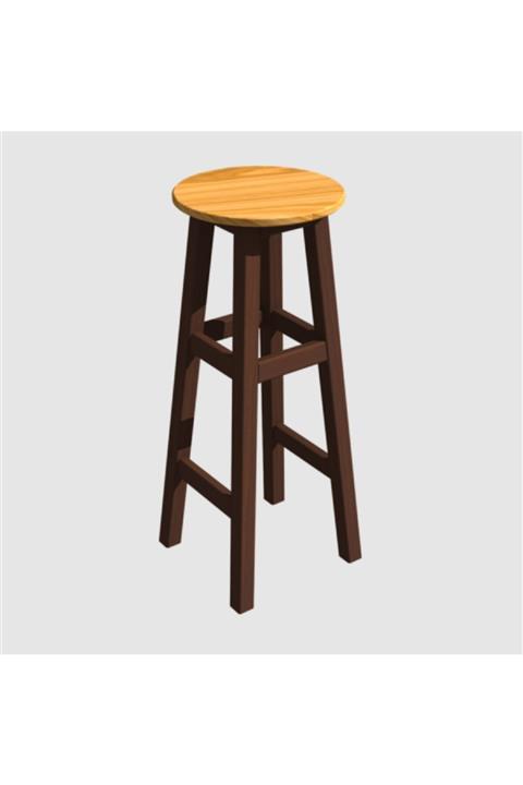 Arbre Döner Tabure 73 Cm - Çikolata Renk Iskelet- Tabla Renk Seçenekli