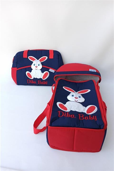 ALİSS Kırmızı Tavşan Desenli Portbebe Ve Çanta