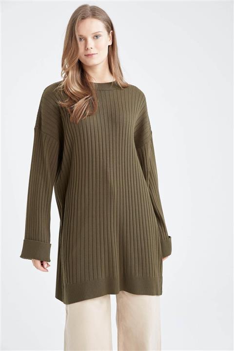 DeFacto Regular Fit Bisiklet Yaka Triko Tunik