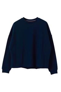 BASIC&CO Oversized Basic Lacivert Sweatshirt