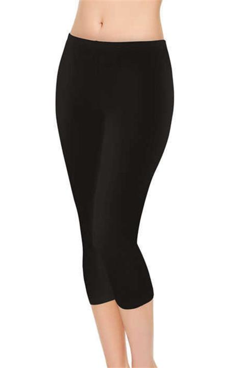 Tutku Elit Kadın Siyah Modal Pamuk Likralı Etek Altı Kapri Tayt