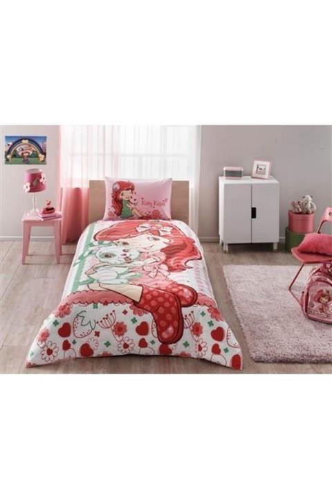 Coco Store Taç Lisanslı Complete Set Tek Kişilik Strawberry Shortcake