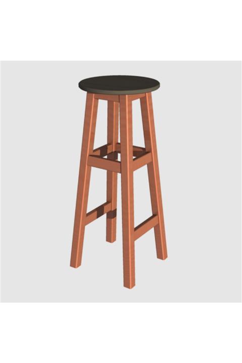 Arbre Gri Kestane Kızıl İskelet Tabure 80 cm