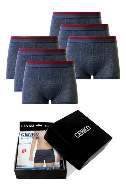 CENKO Erkek Gri Likralı Boxer 6 Adet 0519