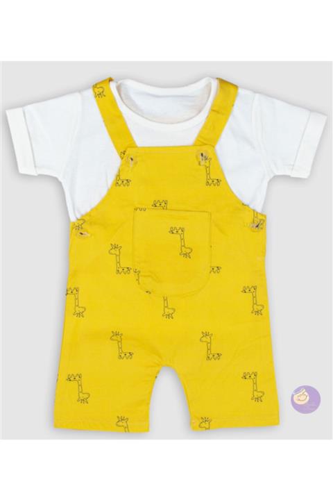 anielababy Erkek Çocuk Zürafa Baskılı Salopet