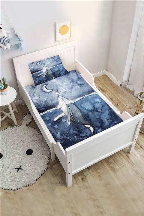 Bebişim Halı Sevimli Balina Çocuk Odası Yatak Örtüsü