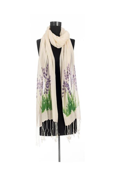 bohçamdan Lavanta Desenli Fular