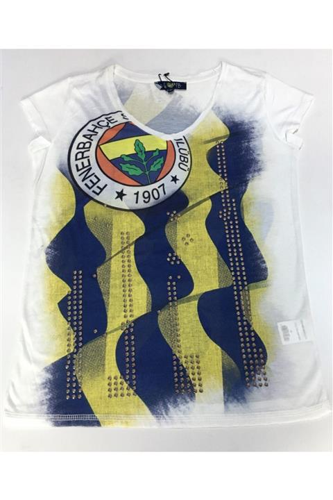 Fenerium Kadın Bayrak Taşlı Logolu Tshirt