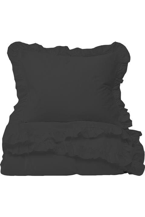 Helen George Siyah Vintage Fırfırlı Bebek Nevresim Takımı