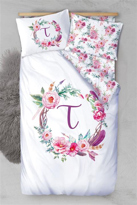 Tuğba Kuğu Organik Çocuk Nevresim Takımı - Harf Serisi - T Harfi