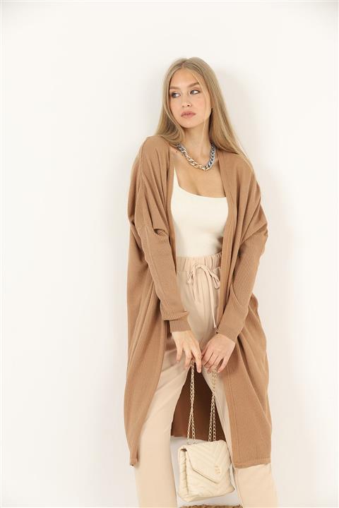 İKLİM LİFE Kadın Kahve Uzun Hırka