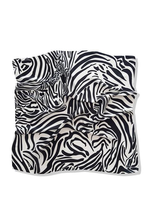 Purde's Ipek Saten Doku Zebra Desenli Fular