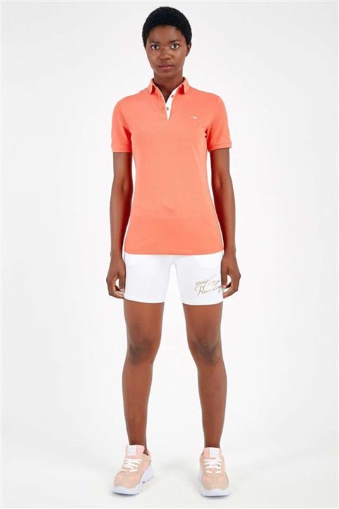 MARATON Somon Kadın Polo Yaka Kısa Kollu T-shirt