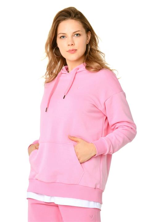 bilcee Pembe Kadın Kapüşonlu Sweatshırt GW-8785
