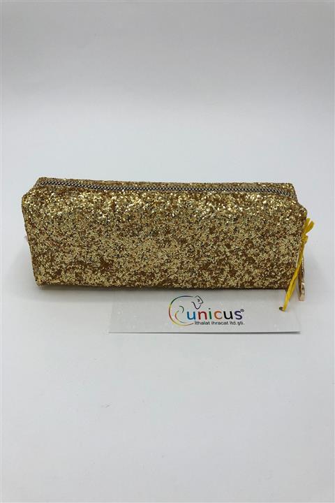 UNICUS Gold Swarovski Taşlı Makyaj Çantası