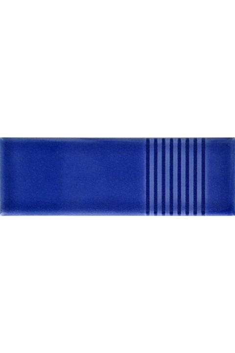Armada Çini 7x21 Cm Çizgili Kobalt Desenli Çini Seramik Karo