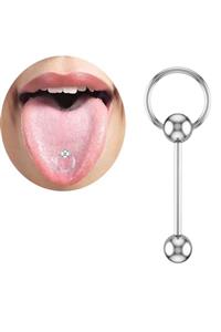 Cadının Dükkanı Cerrahi Çelik Halkalı Toplu Dil Piercing
