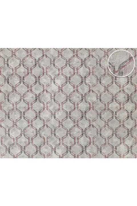 vertu Geometrik Bordo Gri Renk Duvar Kağıdı