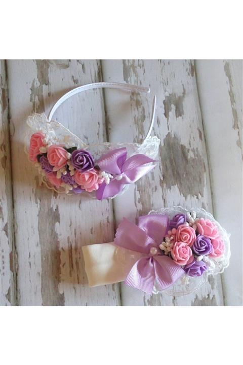 Azebu Anne Bebek Lohusa Tacı Takımı Mor