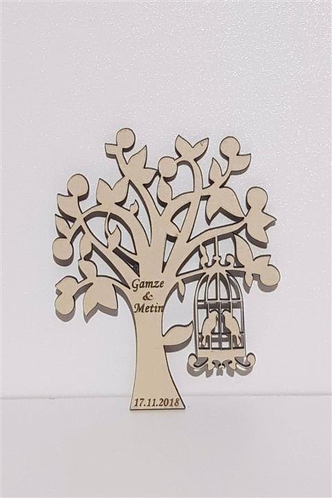 Hediyebak Ahşap Kafesli Ağaç Magnet