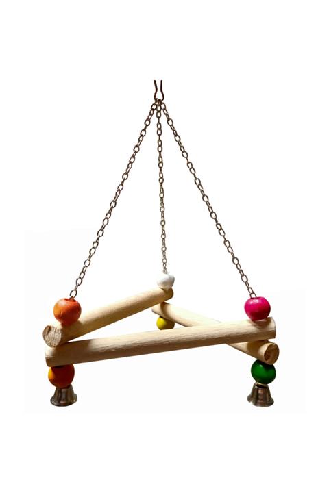 SevdePet Zincirli Zilli Üçgen Kuş Oyuncağı