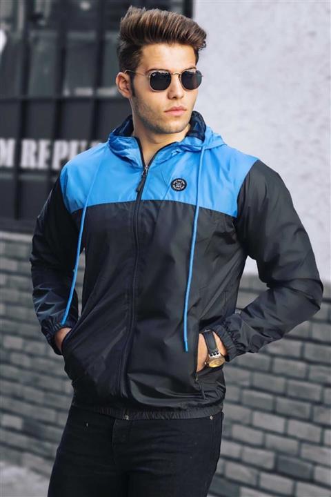 Madmext Erkek Siyah Kapüşonlu Yağmurluk 4777