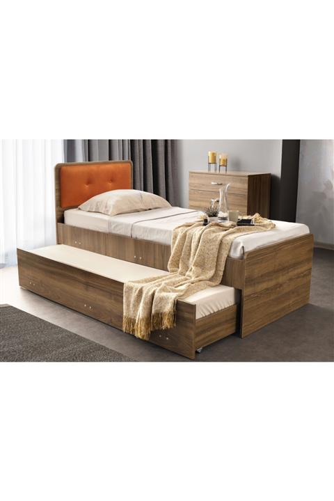 BAMBİNOGNC Orkide Ceviz Yavrulu Karyola 90x200cm