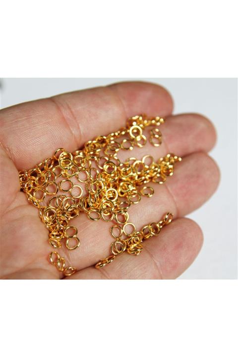 Tom Flaş 250 Adet 0,80 X 5 Mm Altın Kaplama Pirinç Montaj Halkası