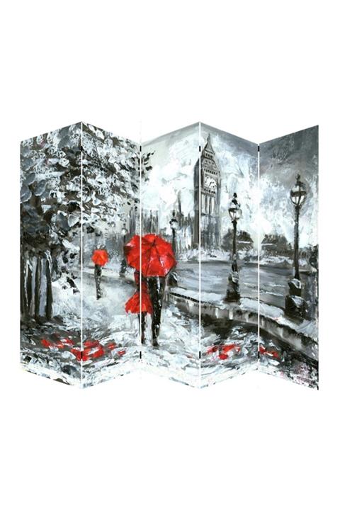 Misiny 5 Kanatlı Sonbahar Kanvas Paravan 200x180 cm